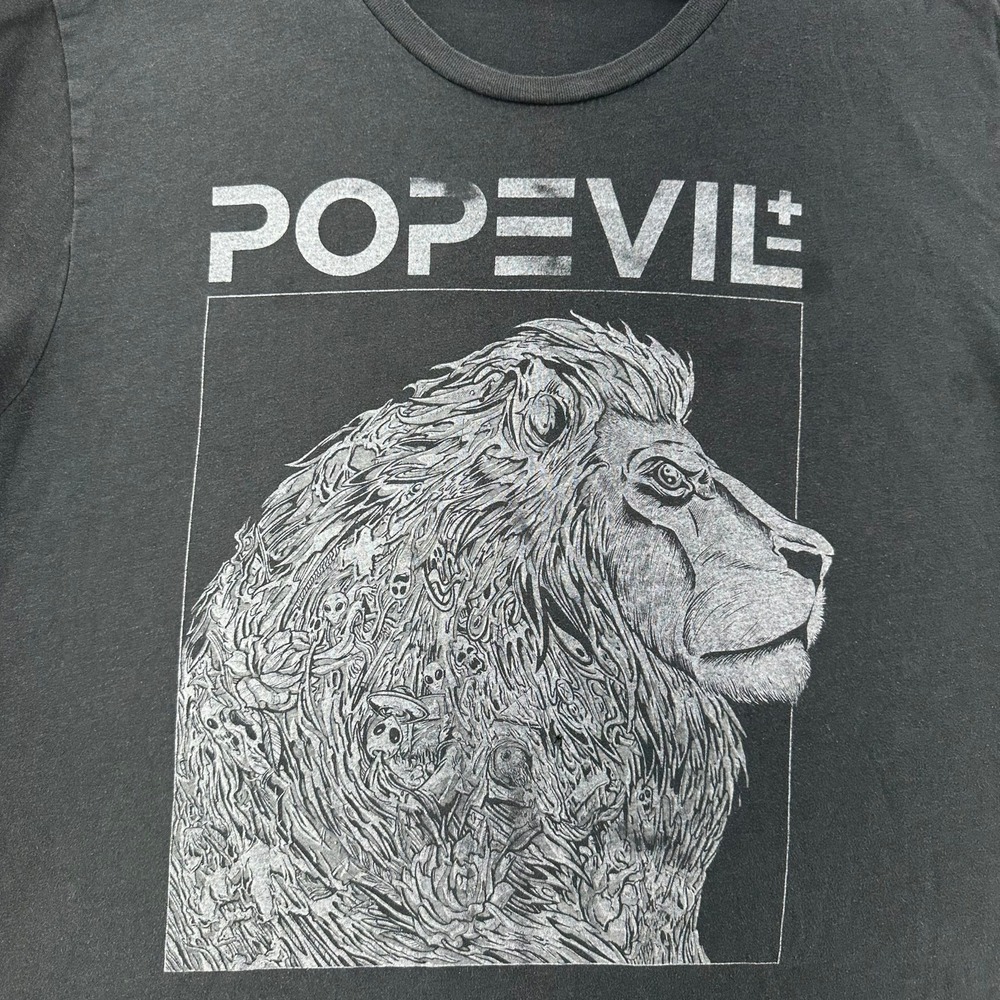 Pop Evil 2018 Music Over Words Tour T Shirt Lion Skull Merch SZ XL Alternative